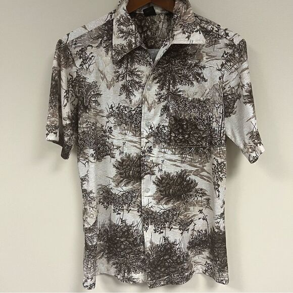 Men’s vintage polyester disco shirt.  Size L - Picture 1 of 5